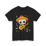 Mexican Boy Skeleton Musician T-Shirt - Black