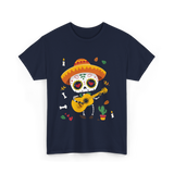 Mexican Boy Skeleton Musician T-Shirt - Navy