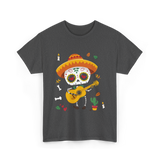 Mexican Boy Skeleton Musician T-Shirt - Dark Heather