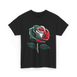 Mexican Rose Design Mexico Flower T-Shirt - Black