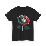 Mexican Rose Design Mexico Flower T-Shirt - Black