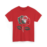 Mexican Rose Design Mexico Flower T-Shirt - Red