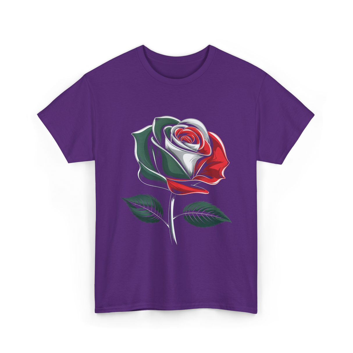 Mexican Rose Design Mexico Flower T-Shirt - Purple