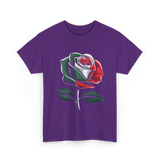 Mexican Rose Design Mexico Flower T-Shirt - Purple