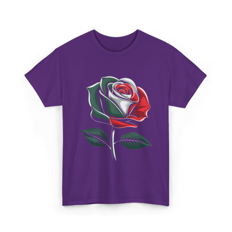 Mexican Rose Design Mexico Flower T-Shirt - Purple