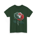 Mexican Rose Design Mexico Flower T-Shirt - Forest Green