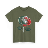 Mexican Rose Design Mexico Flower T-Shirt - Military Green