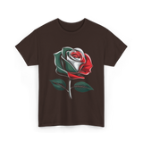 Mexican Rose Design Mexico Flower T-Shirt - Dark Chocolate