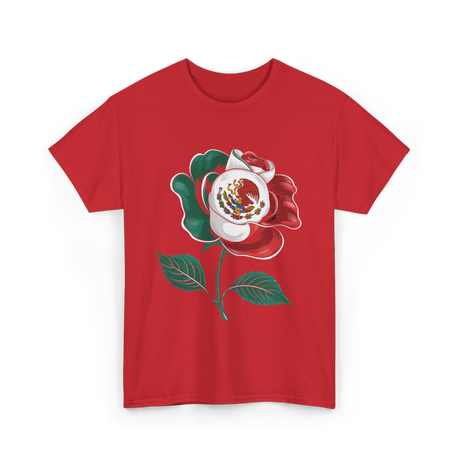 Mexican Rose Heritage Flag Pride T-Shirt - Red
