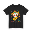 Mexican Skeleton Musician Dia De Los Muertos T-Shirt - Black