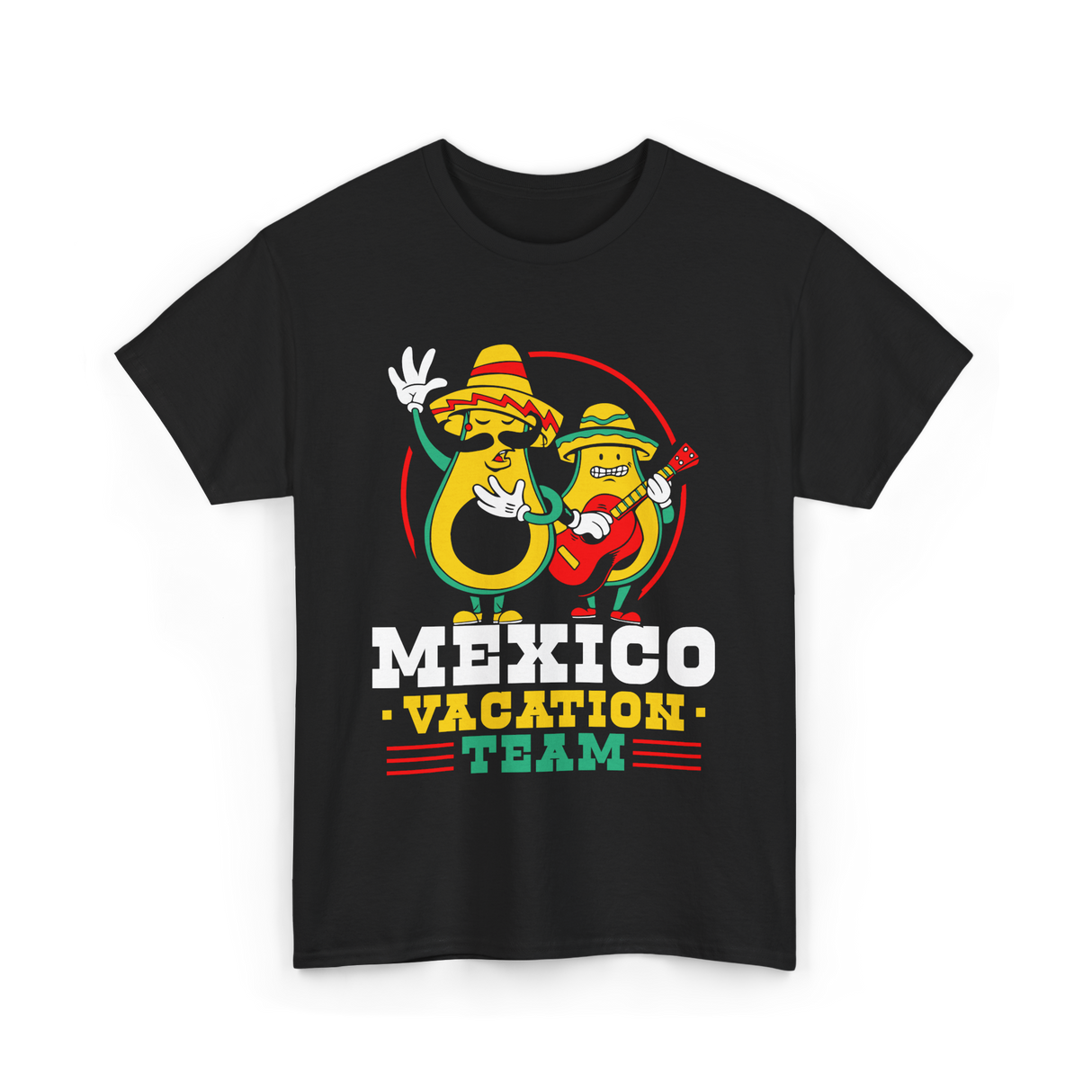 Mexico Vacation Team Mexican Avocado T-Shirt - Black