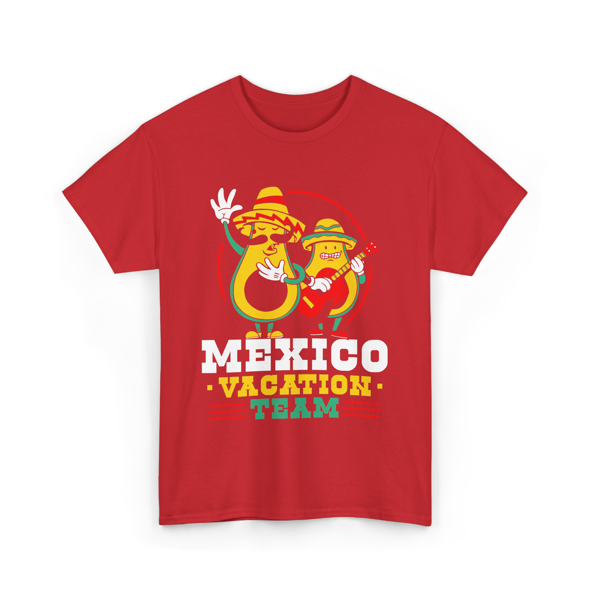 Mexico Vacation Team Mexican Avocado T-Shirt - Red