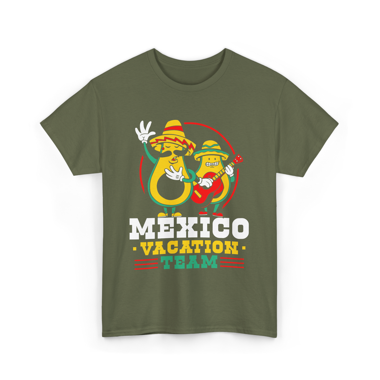 Mexico Vacation Team Mexican Avocado T-Shirt - Military Green