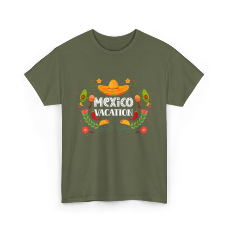 Mexico Vacation Travel T-Shirt - Military Green