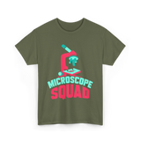 Microscope Squad Microscope Biology T-Shirt - Military Green