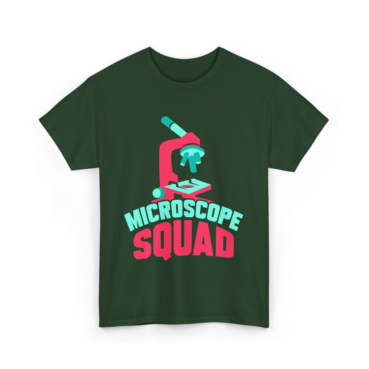 Microscope Squad Microscope Biology T-Shirt - Forest Green