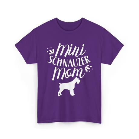 Mini Schnauzer Mom Schnauzers Pet T-Shirt - Purple