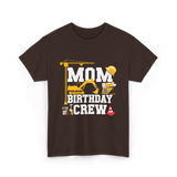 Mom Birthday Crew Construction Party T-Shirt - Dark Chocolate