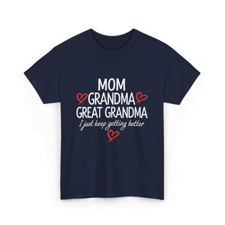 Mom Grandma Great Grandma Love T-Shirt - Navy