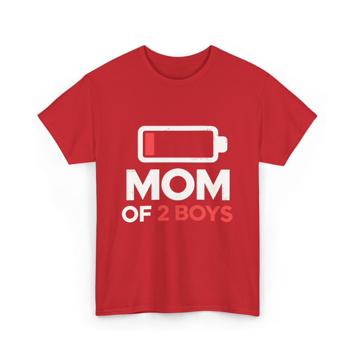 Mom of 2 Boys Parenting T-Shirt - Red