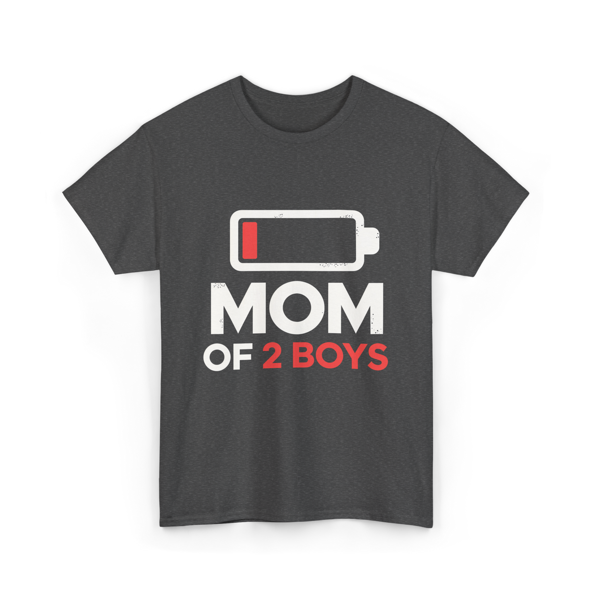 Mom of 2 Boys Parenting T-Shirt - Dark Heather