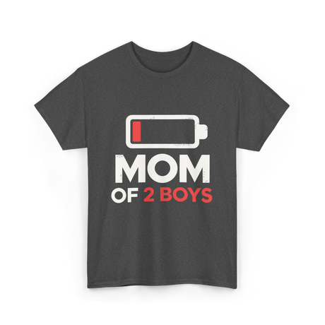 Mom of 2 Boys Parenting T-Shirt - Dark Heather