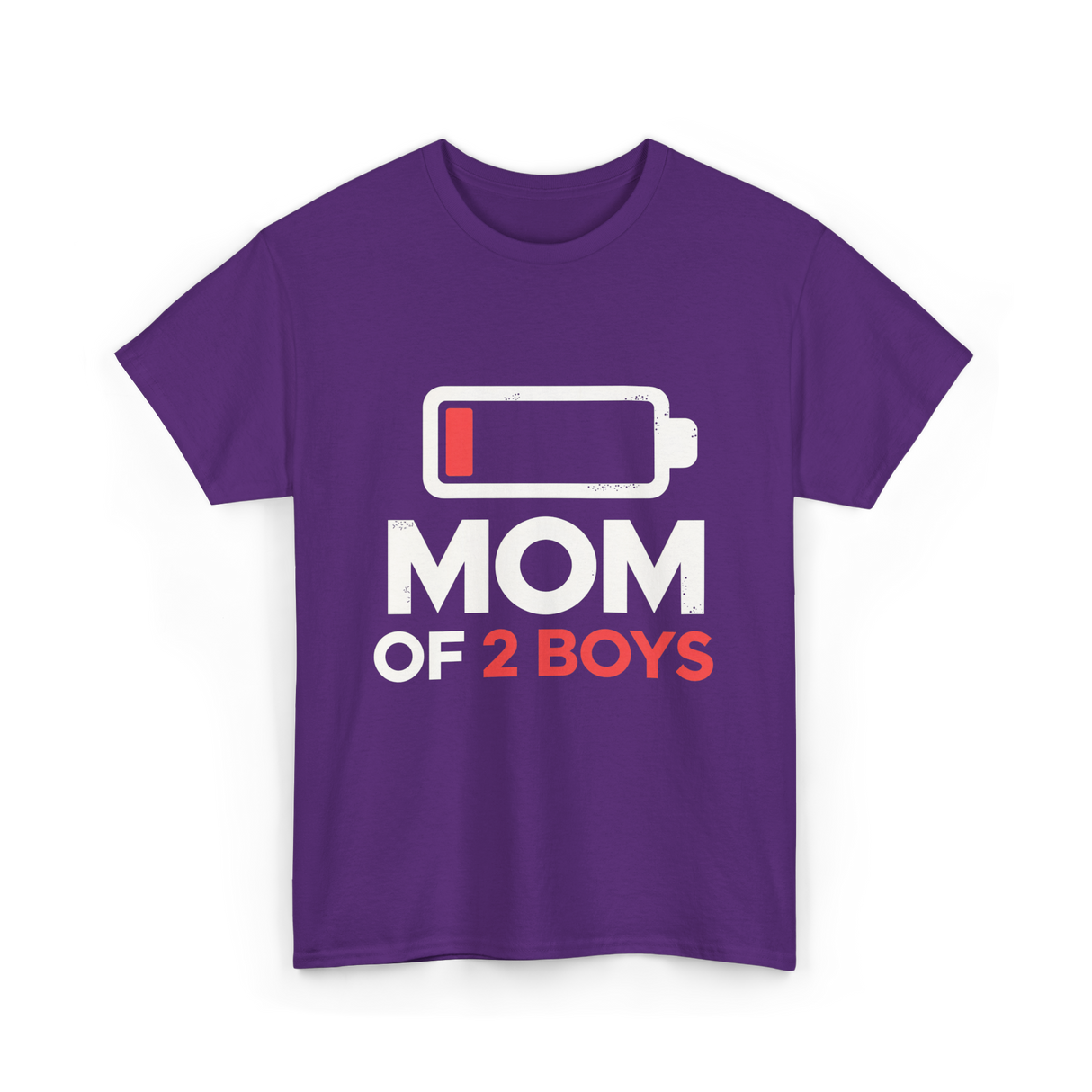 Mom of 2 Boys Parenting T-Shirt - Purple