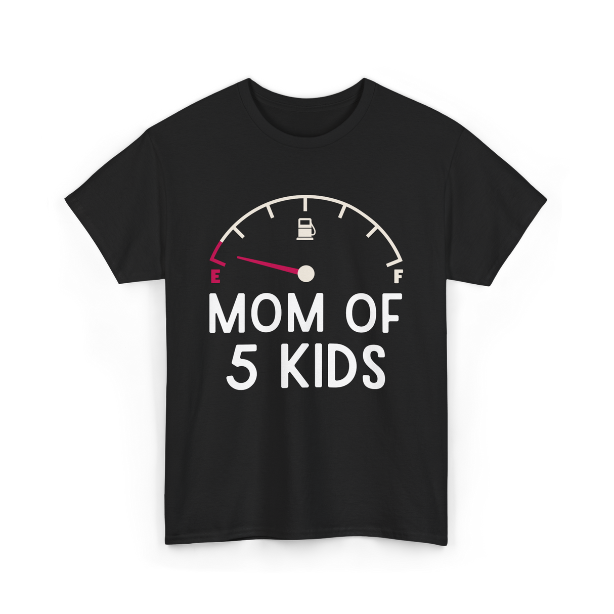 Mom Of 5 Kids Motherhood Exhausted T-Shirt - Black