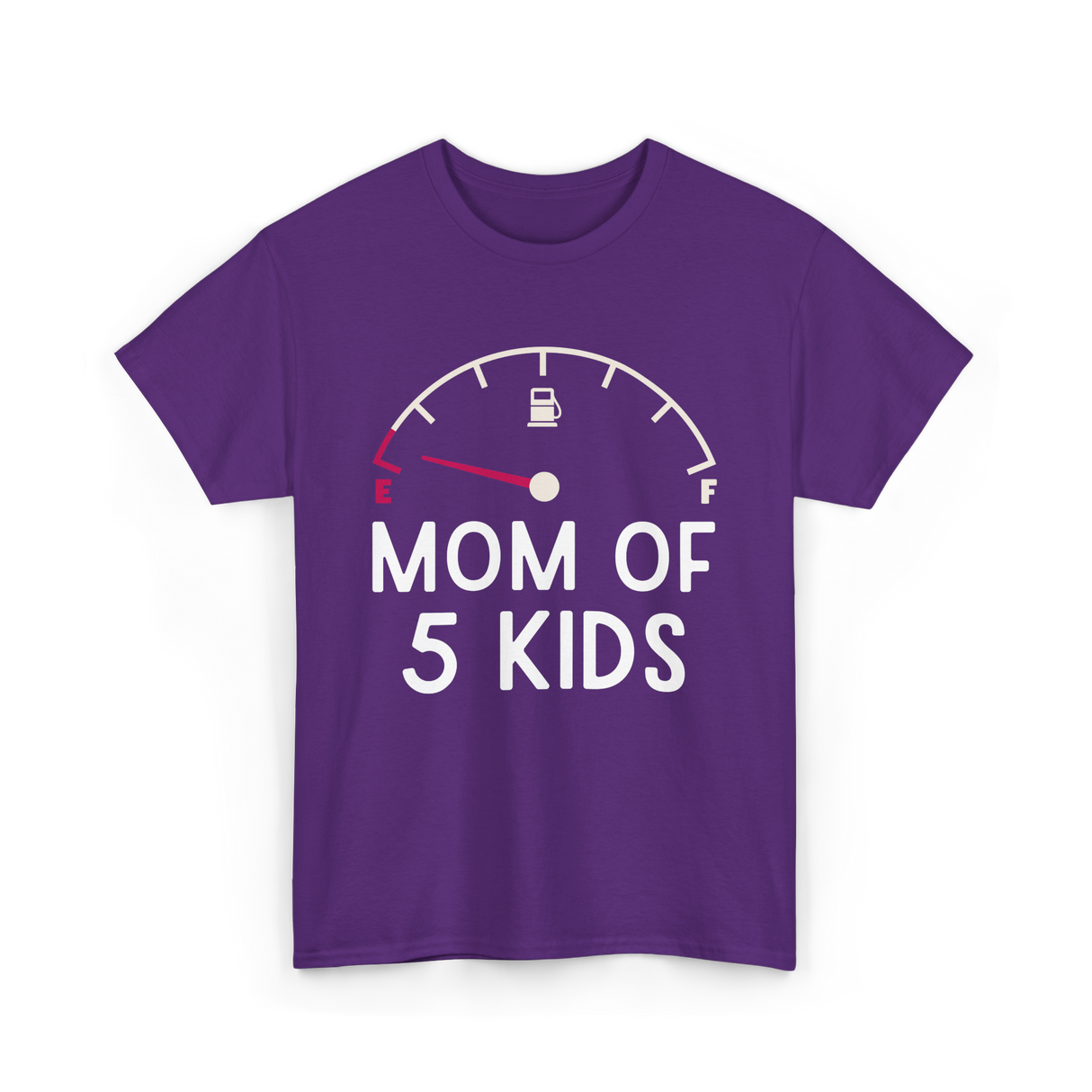 Mom Of 5 Kids Motherhood Exhausted T-Shirt - Purple