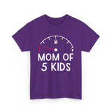 Mom Of 5 Kids Motherhood Exhausted T-Shirt - Purple