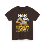 Mom Of The Birthday Boy Party T-Shirt - Dark Chocolate
