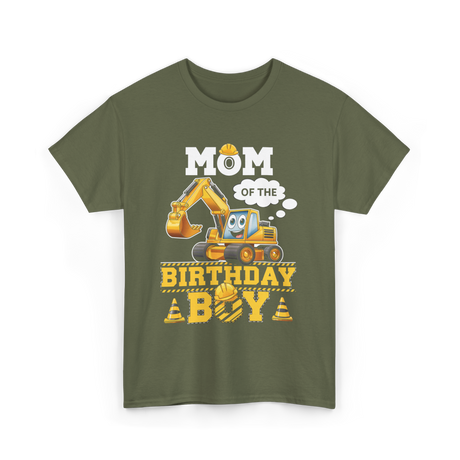 Mom Of The Birthday Boy Party T-Shirt - Military Green