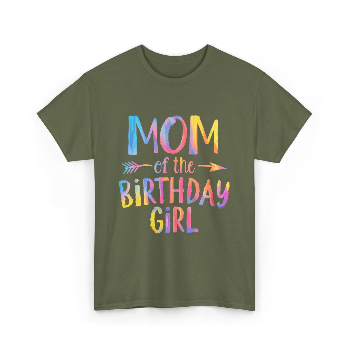 Mom of the Birthday Girl Birthday T-Shirt - Military Green