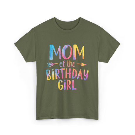 Mom of the Birthday Girl Birthday T-Shirt - Military Green