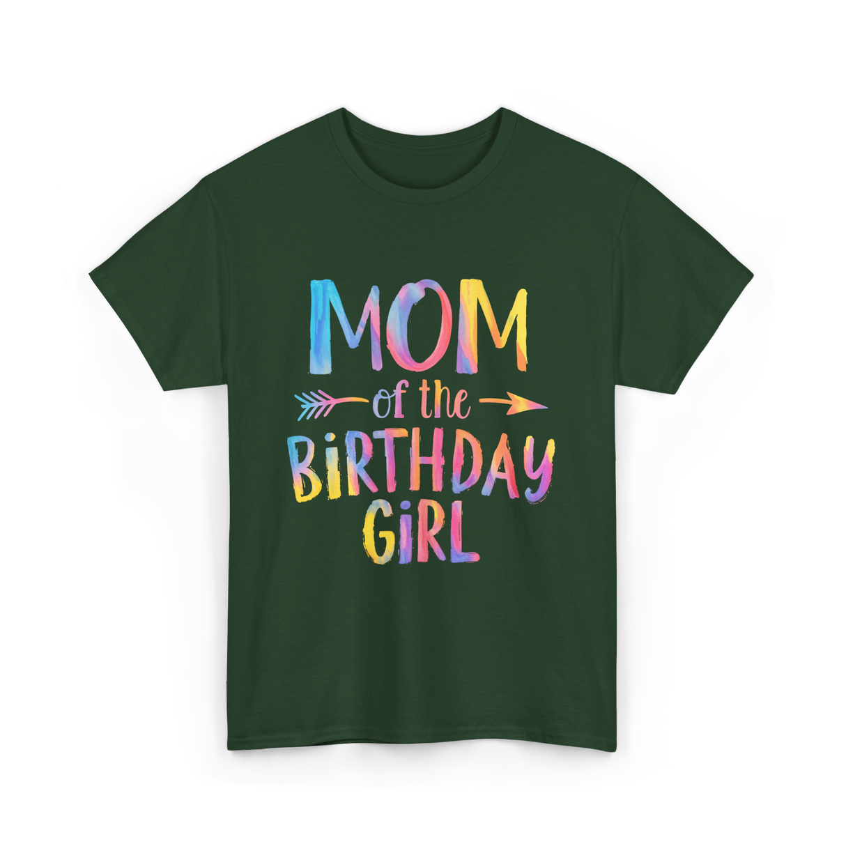 Mom of the Birthday Girl Birthday T-Shirt - Forest Green