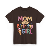 Mom of the Birthday Girl Celebration T-Shirt - Dark Chocolate