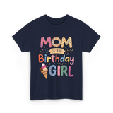 Mom of the Birthday Girl Celebration T-Shirt - Navy