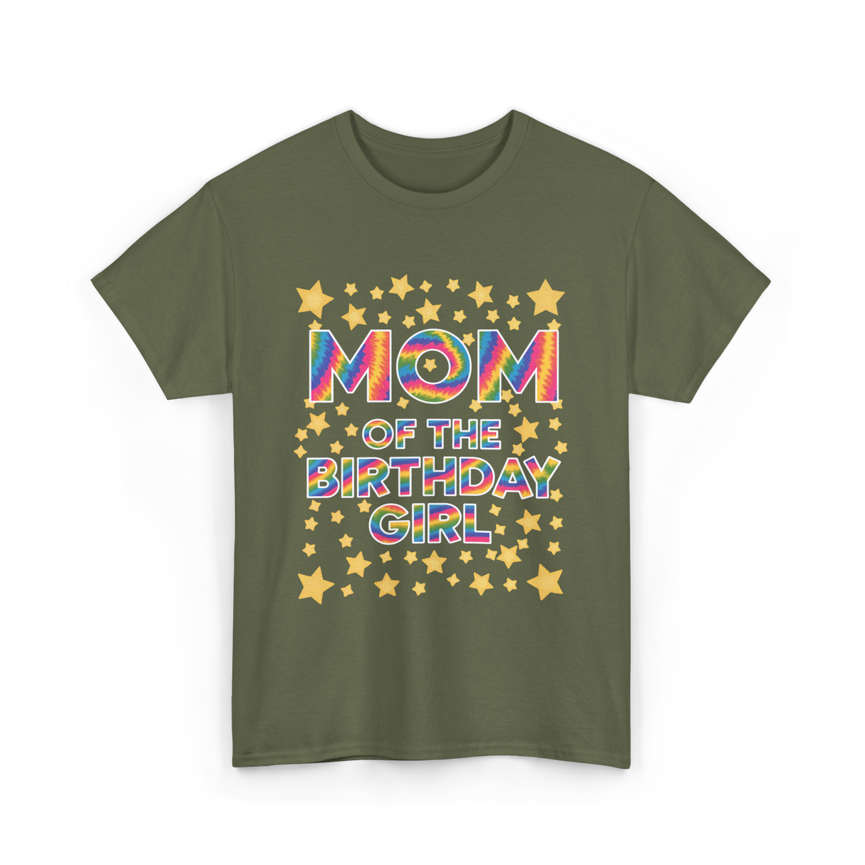 Mom of the Birthday Girl Celebration T-Shirt - Military Green