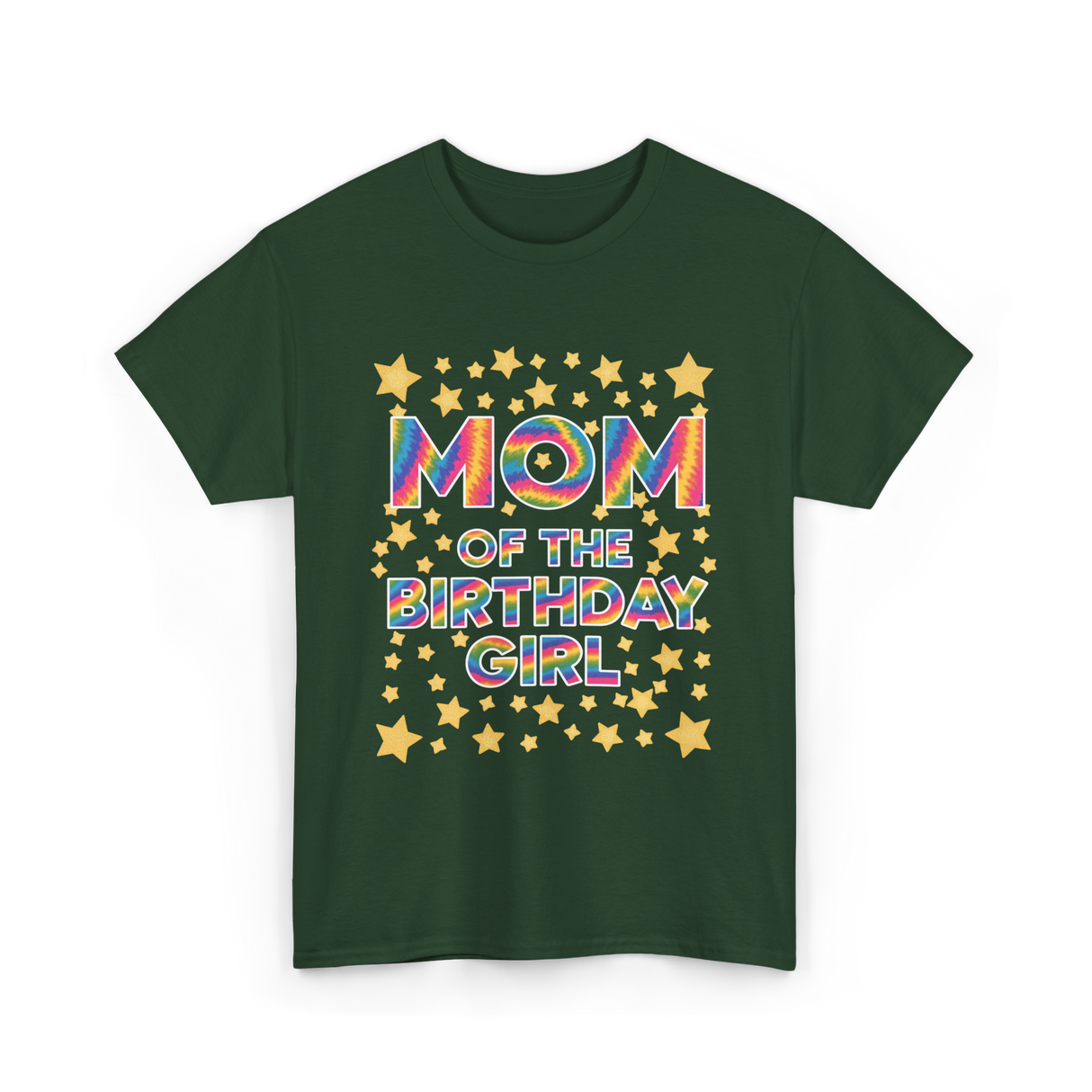 Mom of the Birthday Girl Celebration T-Shirt - Forest Green