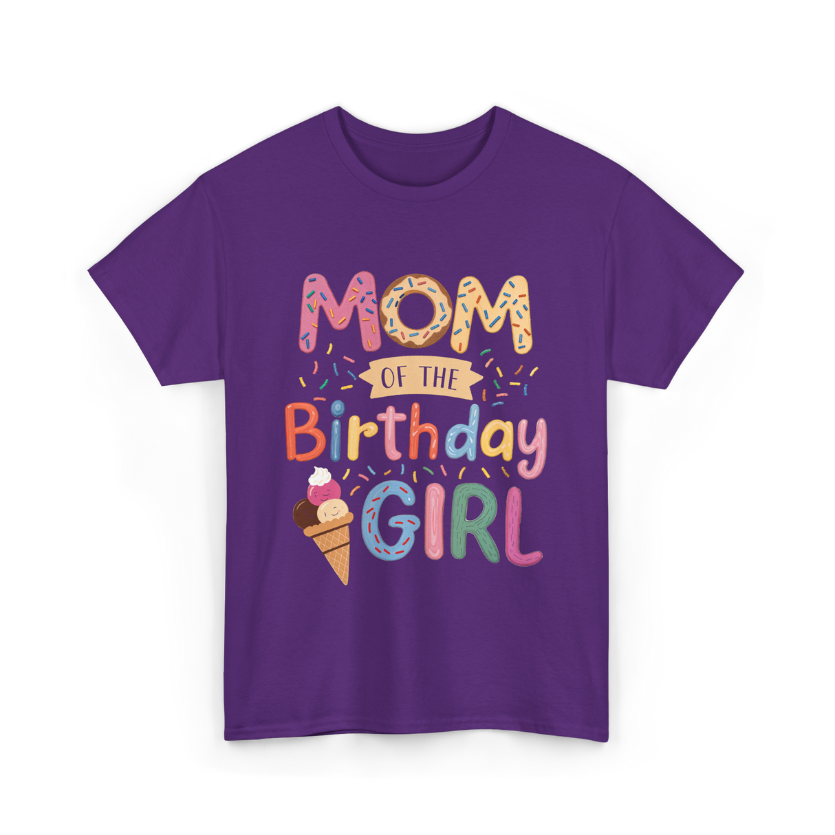 Mom of the Birthday Girl Celebration T-Shirt - Purple