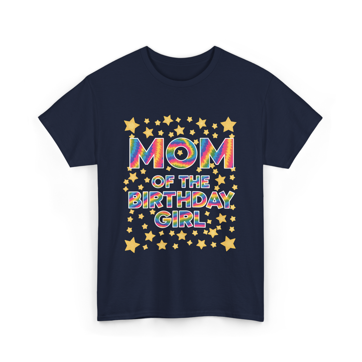 Mom of the Birthday Girl Celebration T-Shirt - Navy