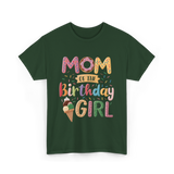 Mom of the Birthday Girl Ice Cream T-Shirt - Forest Green