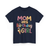 Mom of the Birthday Girl Ice Cream T-Shirt - Navy