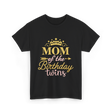 Mom of the Birthday Twins Celebration T-Shirt - Black