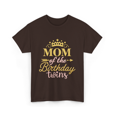 Mom of the Birthday Twins Celebration T-Shirt - Dark Chocolate