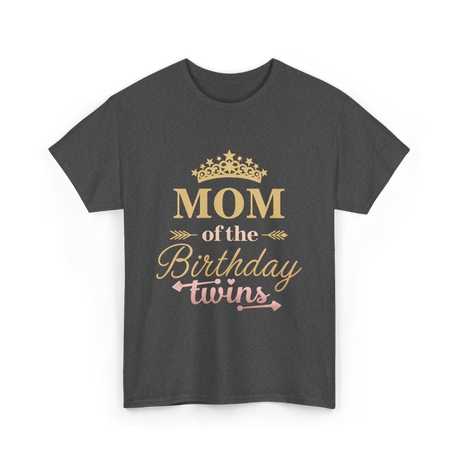 Mom of the Birthday Twins Party T-Shirt - Dark Heather