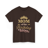 Mom of the Birthday Twins Party T-Shirt - Dark Chocolate