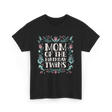 Mom Of The Birthday Twins Twin T-Shirt - Black