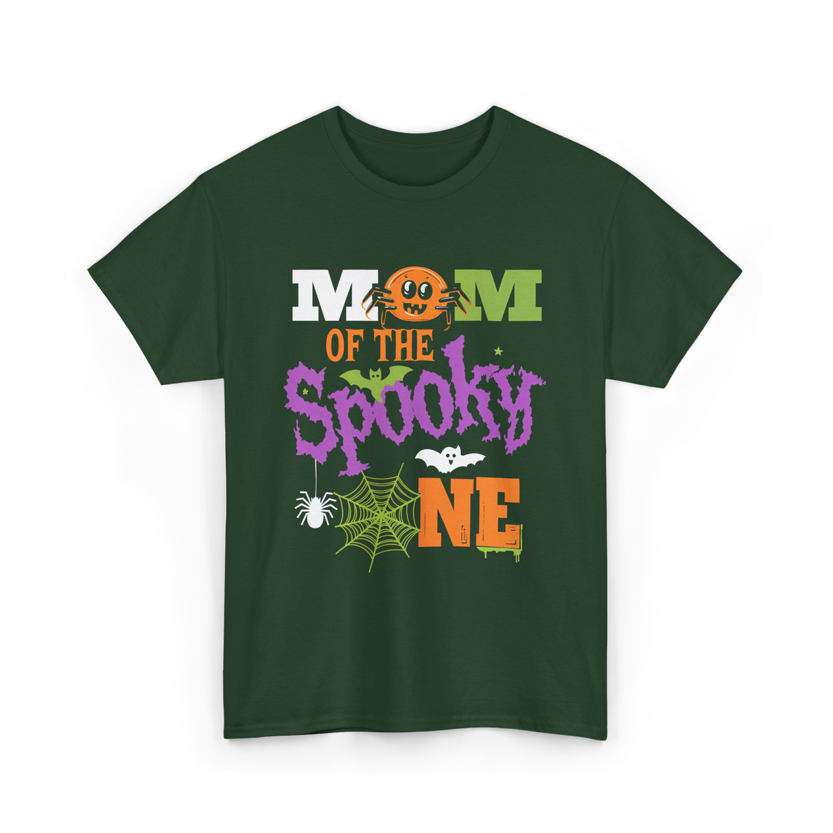 Mom of the Spooky One Halloween T-Shirt - Forest Green