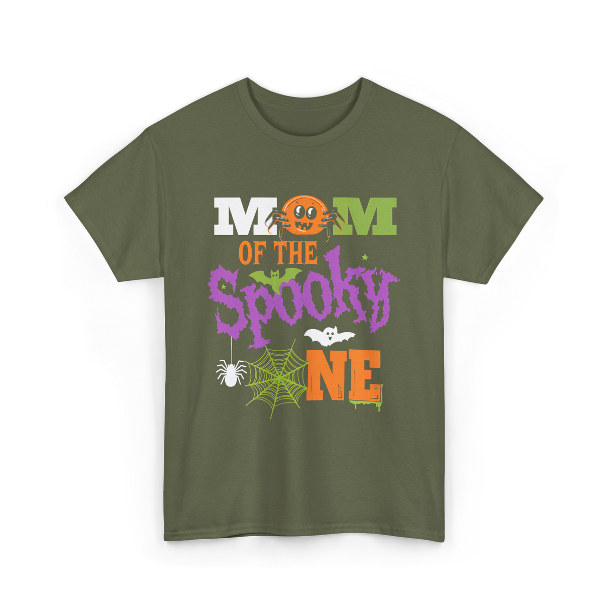 Mom of the Spooky One Halloween T-Shirt - Military Green